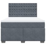 vidaXL Sommier à lattes de lit et matelas Gris foncé 160x200cm Velours