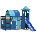vidaXL Lit mezzanine enfants avec tour sans matelas bleu 90x190 cm