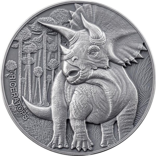Monnaie TRICERATOPS Lost World 2 Oz Argent 2000 Francs Cameroon 2025