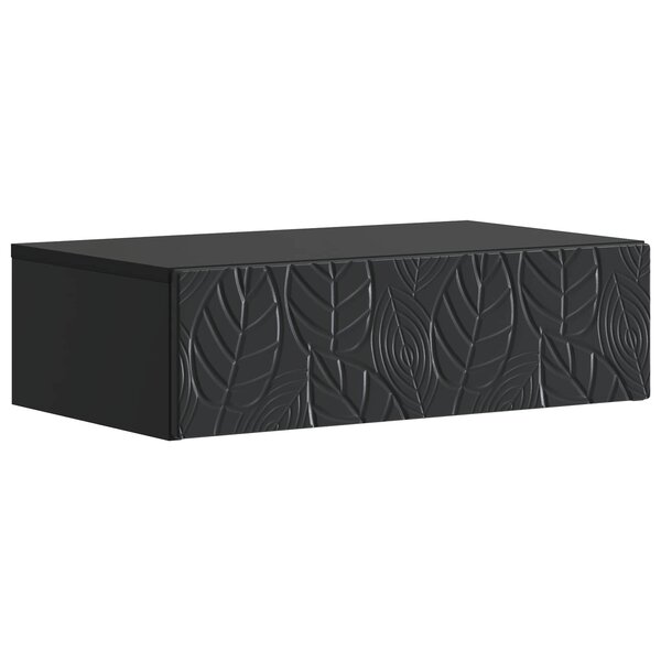 vidaXL Table d'appoint murale 59 x 34 5 x 17 cm Bois d'ingénierie Noir