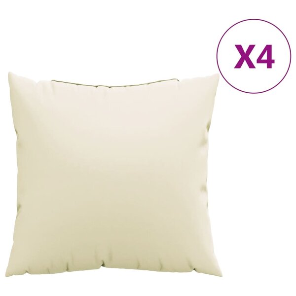 vidaXL Coussins de canapé lot de 4 crème 60x60 cm tissu