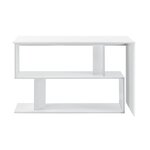 Bureau gigogne design avec partie étagère bureau de coin extension panneau de particules mélaminé 77 x 120 x 50 cm blanc 03_0004707
