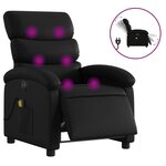 vidaXL Fauteuil de massage inclinable électrique noir similicuir