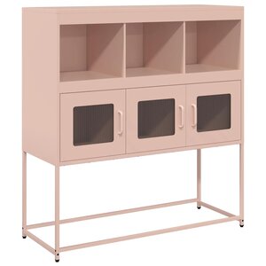 vidaXL Buffet rose 100 5x39x107 cm acier laminé à froid