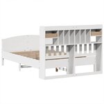 vidaXL Lit bibliothèque sans matelas blanc 140x200 cm bois pin massif
