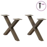vidaXL Pieds de table basse en forme de X  2 pièces  acier naturel  50 x (30-31) cm