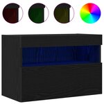 Meuble TV vidaXL avec éclairage LED Chêne noir 60x30x40 cm