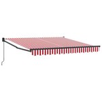 vidaXL Auvent Rétractable Rouge et blanc 350 x 250 cm tissu
