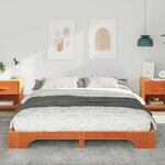 vidaXL Cadre de lit surélevé Marron 160 x 210 cm Bois massif