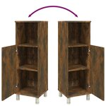 vidaXL Armoire de bain Chêne fumé 30x30x95 cm Bois d'ingénierie