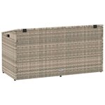 vidaXL Boîte de rangement de jardin gris clair 110x50x58 cm rotin