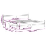 vidaXL Cadre de lit sans matelas cire marron 200x200cm bois pin massif