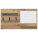 vidaXL Porte-manteau mural avec étagère avec stockage avec miroir Chêne artisan 90 x 10 x 50 cm