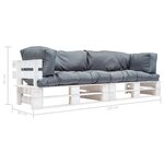 vidaXL Canapés de jardin palette 2 Pièces avec coussins Gris Pinède