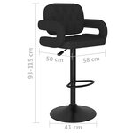 vidaXL Tabourets de bar lot de 2 noir tissu