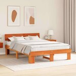 vidaXL Cadre de lit Marron cire 160 x 200 cm Bois massif en pin