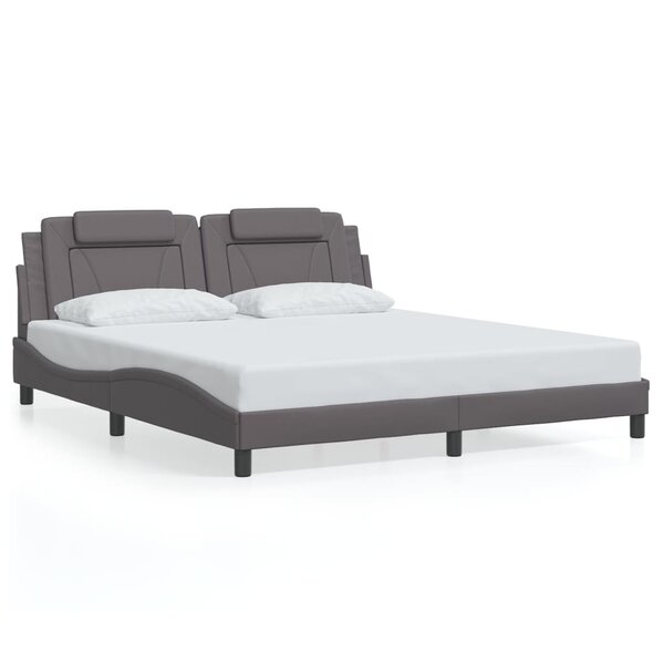 vidaXL Cadre de lit Viana sans matelas gris 180x200 cm similicuir