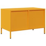 vidaXL Meuble TV jaune moutarde 68x39x43 5 cm acier laminé à froid