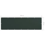 vidaXL Écran de balcon Vert foncé 90x300 cm Tissu Oxford