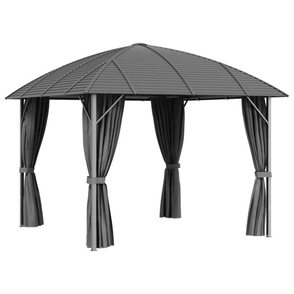 vidaXL Belvédère avec parois latérales et toit arqué 3x3 m Anthracite