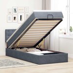 vidaXL Cadre de lit ottoman avec matelas gris foncé 90x190 cm velours