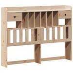 vidaXL Lit bibliothèque sans matelas 135x190 cm bois de pin massif