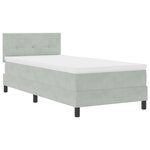 Lit à ressort vidaXL avec matelas Gris clair 90x200 cm Velours
