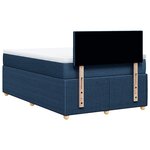 vidaXL Sommier à lattes de lit avec matelas bleu 120x190 cm tissu