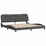 vidaXL Cadre de lit sans matelas Hvar gris foncé 200x200 cm tissu