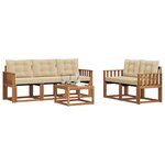 vidaXL Ensemble de canapés d'extérieur 6 Pièces Naturel et Beige