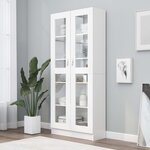 vidaXL Armoire à vitrine Blanc 82 5x30 5x185 5 cm Bois d'ingénierie