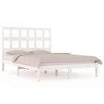 vidaXL Cadre de lit Blanc Bois de pin massif 160x200 cm