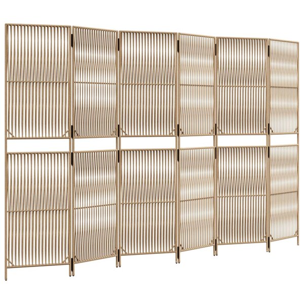 vidaXL Cloison de séparation 6 panneaux beige résine tressée