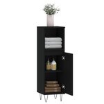 vidaXL Armoire de salle de bain noir 30x30x100 cm bois d'ingénierie