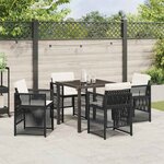 vidaXL Ensemble de salle à manger pour jardin 5 Pièces Noir Poly rotin