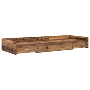 vidaXL Cadre de lit avec rangement Bois Ancien 100 x 200 cm