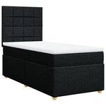 vidaXL Sommier à lattes de lit avec matelas Noir 90x200 cm Tissu
