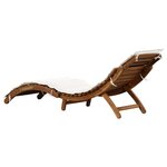 vidaXL Chaises longues et coussins 2Pièces Crème blanc Bois massif acacia