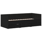 vidaXL Lit de jour Chêne noir Bois d'ingénierie 90 x 190 cm Durable