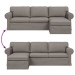 vidaXL Canapé Taupe 215 x 138 x 80 cm tissu