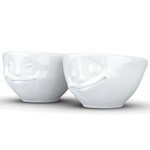 Set de 2 mini bols rêveur et heureux en porcelaine