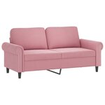 vidaXL Ensemble de canapés 3 Pièces avec coussins Rose Velours