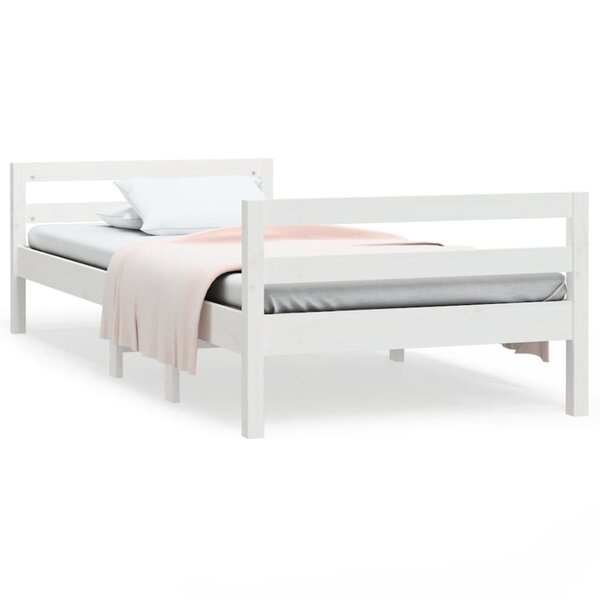 vidaXL Cadre de lit sans matelas blanc 80x200 cm bois massif de pin