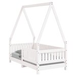 vidaXL Cadre de lit pour enfant blanc 70x140 cm bois de pin massif