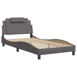 vidaXL Cadre de lit Viana sans matelas gris 100x200 cm similicuir