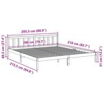 vidaXL Cadre de lit extra long sans matelas 200x210 cm bois massif pin