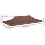 vidaXL Toit de tente de réception 6x3 m Marron 270 g/m²