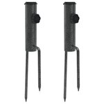 vidaXL Support de parasol avec piquets 2 Pièces 9x35 cm acier galvanisé