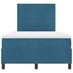 vidaXL Lit à ressorts avec matelas & LED bleu foncé 120x200 cm velours