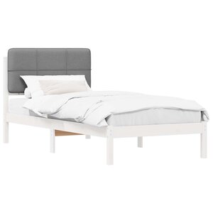 vidaXL Cadre de lit avec tête de lit rembourrée Gris clair 80 x 200 cm